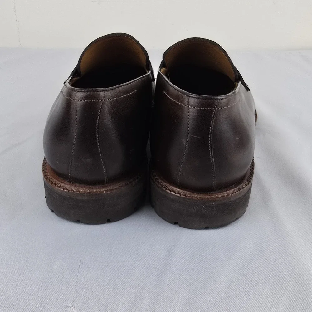 Beckett Simonon Fuentes Penny Loafers Mens 11.5 Brown Leather Lug Sole Shoes